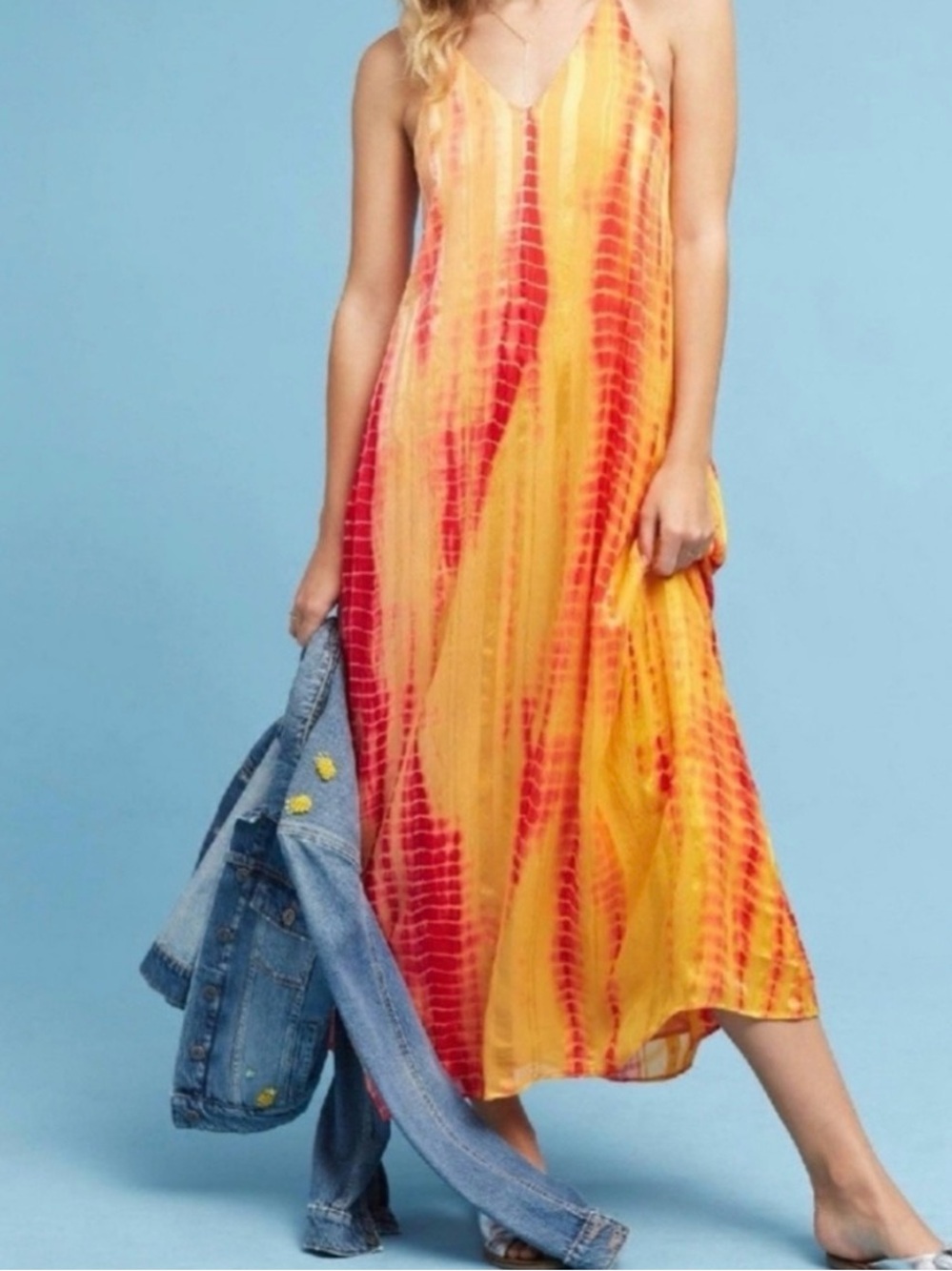 NWT Anthropologie Rdalamal Silk Tie Dye Dress - Size 4